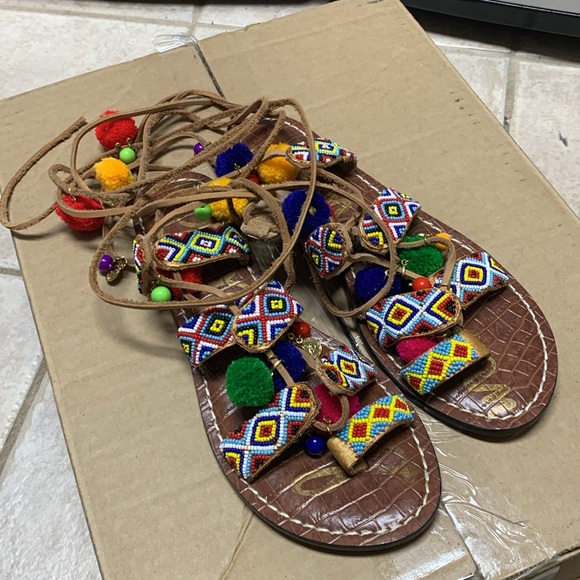 Sam Edelman Gretchen tassel lace up sandals - Picture 2 of 6